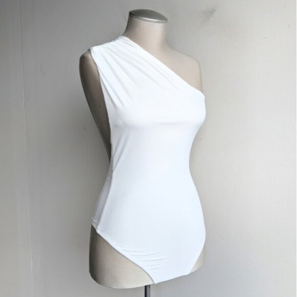 NWT Vici White One-Shoulder Bodysuit - Picture 8 of 11